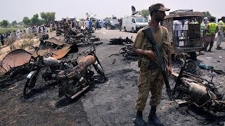 Pakistan oil tanker blast kills more than 140 people [upl. by Ettenav]