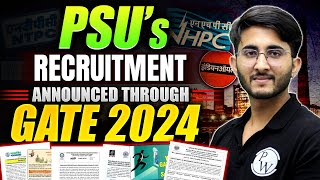 PSUs Recruitment Announced Through GATE 2024 [upl. by Eidarb]