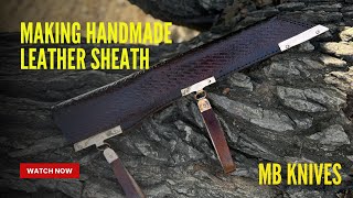 Making handmade leather sheathviking seax leather sheath leathersheath foryou knife viralvideo [upl. by Suzan]