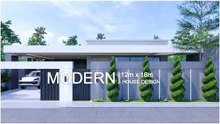 Modern House  House Design 12m x 16m One storey 4 Bedroom [upl. by Rik]