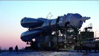 Expedition 30 Soyuz Spacecraft Integration and Rocket Roll Out to the Launch Pad [upl. by Ahsiekyt]