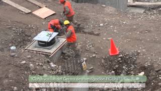 Aisladores Sísmicos en la construcción del Centro de Información FIC UNI 25 11 14 [upl. by Etnuahc]