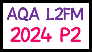 AQA Level 2 Further Maths  Practice Paper 2 2024 [upl. by Benkley992]