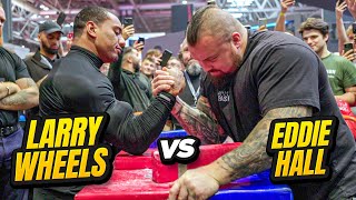 Eddie Hall x Larry Wheels Arm Wrestling [upl. by Weinshienk865]