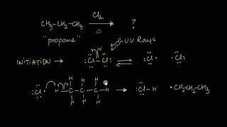 Chlorination of Propane  Free Radical Reactions  Chemistry  Khan Academy [upl. by Alake]