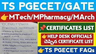 TS PGECET IMPORTANT CERTIFICATES FOR COUNSELLING PROCESSStudentUpdates247 [upl. by Lindner]