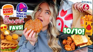 Eating my TOP FAVORITE FAST FOOD ITEMS For 24 Hours [upl. by Amargo]