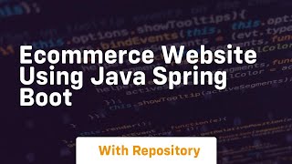 ecommerce website using java spring boot [upl. by Miah923]