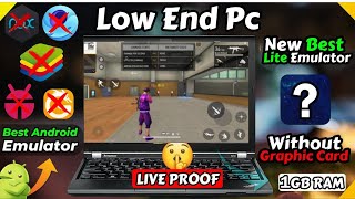 NEW LITE BEST EMULATOR FOR LOW END PC  1GB RAM NO GRAPHICS CARD  FREE FIRE IN 2GB RAM LiveProoF [upl. by Aietal615]