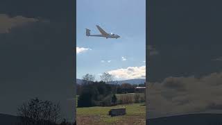 Glider landing on a beautiful day near the mountains aviation glider airport aircraft [upl. by Chaing]