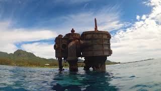 snorkeling at the boiler from the wreck in Rarotonga Cook Islands swim snorkel dive sites [upl. by Niletac]