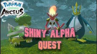 Catching 100 Shiny Alpha Pokemon in Pokemon Legends Arceus Day 0 [upl. by Retxab59]