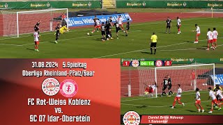 Oberliga FC RotWeiss Koblenz vs SC 07 IdarOberstein [upl. by Ben]