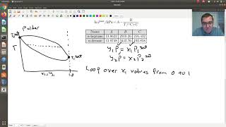 Chapter 11 Txy for a Binary System using Raoults Law Example [upl. by Cordy]