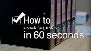 How To in 60 Seconds Assemble Bulk Binders [upl. by Bekelja]