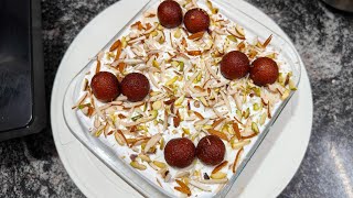 Premix Gulab Jamun Milk Cake  Gulab Jamun Cake With Premix Gulab Packet  Instant Dessert Recipe [upl. by Anonyw]