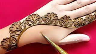 Very beautiful stylish back hand mehndi design  easy mehndi design  mehndi ka design  mehndi [upl. by Laird]