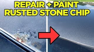 How to Fix Rust Bubble Under Paint from a Rock Chip Around WIndshield [upl. by Dermott229]