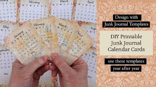 DIY Printable Junk Journal Calendar Cards [upl. by Malvina]