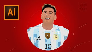 Lionel Messi Vector Art  Adobe illustrator tutorials [upl. by Agathe]