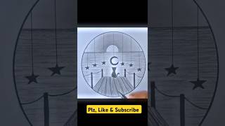 Easy circle scenery drowning With pencil art drawing shortvideo shortsvideo sketch short [upl. by Knapp]