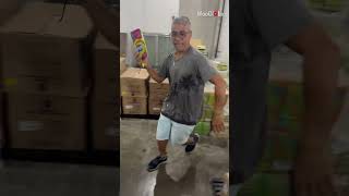 Push broom prank Man touches coworkers leg and startles him at work  WooGlobe [upl. by Al530]