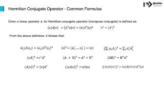 Section 5 Basic Logic Gates for Single Qubit  2 Hermitian Conjugate Operator Common Formulas [upl. by Berkeley]