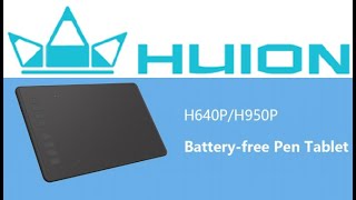 How to setup Huion H640P H950P Pen Tablet to PC [upl. by Assek527]