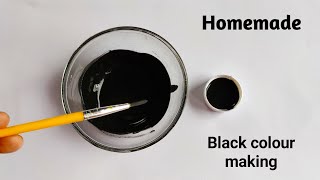 How to make black acrylic paint  Homemade black acrylic paint  Black colour paint making idea [upl. by Marabel81]