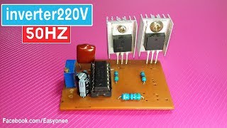 How to make inverter 12V to 220V240V using CD4047 50hz [upl. by Heid]