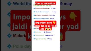 Most important days महत्वपूर्ण दिवस shortvideo trending [upl. by Oecile]