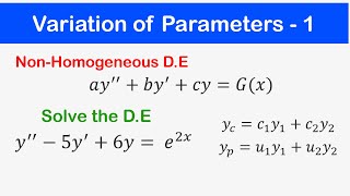 Variation of Parameters  Nonhomogeneous Second Order Differential Equations [upl. by Ahtilat931]