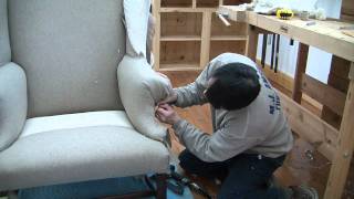 How To Reupholster A Wing Chair pt 18 [upl. by Eruot]