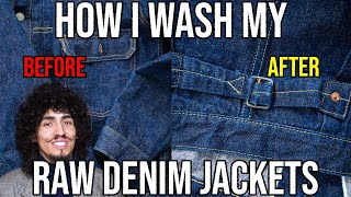 RAW DENIM JACKET WASH FINALLY WASHING MY RAW SELVEDGE DENIM JACKET [upl. by Caritta]