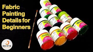 fabric painting on clothes  for beginners guide  fabric colour paintings  255 [upl. by Feigin837]