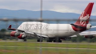 Virgin Atlantic Boeing 747400 Landing amp Takeoff at Glasgow Airport [upl. by Lama464]