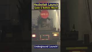 Hezbollah Launched Qader2 Ballistic Missile Underground Launch [upl. by Iccir]