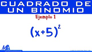 Cuadrado de un binomio  Ejemplo 1 [upl. by Atilrac]