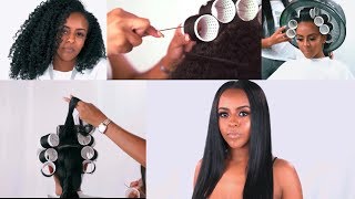 Dont want heat damage Tension roller set on natural hair [upl. by Maretz]