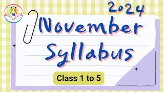 नवंबर माह का पाठ्यक्रम  Class 1 to 5  Syllabus for November 2024  eduMate [upl. by Otreblif]