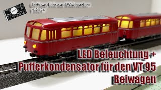 Lichtumbau Beiwagen VT95 kompletter Wechsel auf LED Beleuchtung und stromführender Kurzkupplung [upl. by Smada893]