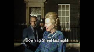 Margaret Thatcher outside 10 Downing Street as the Falklands War ends [upl. by Daas722]