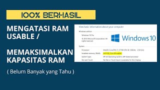 CARA LENGKAP MENGATASI RAM USABLE [upl. by Nonnahsal13]