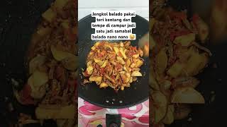 Jengkol balado campur kentang tempe sama ikan teridi mix jadi satu masakmasak masakansederhana [upl. by Hartley]