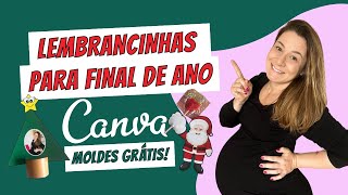 CARTÃO DE NATAL PERSONALIZADO  MOLDES DE LEMBRANCINHAS de FINAL DE ANO no CANVA  GRÁTIS [upl. by Geminian]