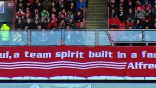 Aberdeen Fans Unfurl Di Stefano Banner At Pittodrie 02012013 [upl. by Stormie]