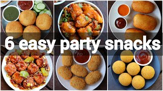 6 easy party snacks recipe  must try party snacks [upl. by Wallie79]