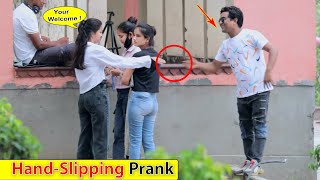 Hand Slipping Prank  Bhasad News  Funny Pranks in India [upl. by Senga]