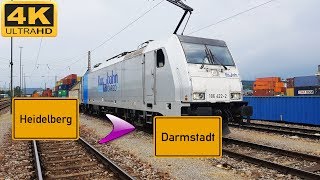 【4K】 Führerstandsmitfahrt Heidelberg HBF nach Darmstadt HBF über WeinheimBensheimEberstadt [upl. by Lemaceon]