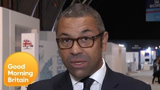 James Cleverly MP Defends Sir Desmond Swaynes Use of Blackface  Good Morning Britain [upl. by Vez]